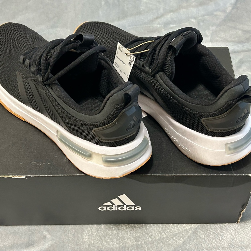 Adidas Black and Orange Athletic Shoes with Sock-Like Fit - Picture 4 of 11